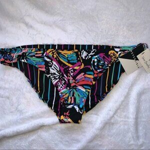 Vera Bradley Reversible Bikini Bottom with Stripes and Butterflies Size XL